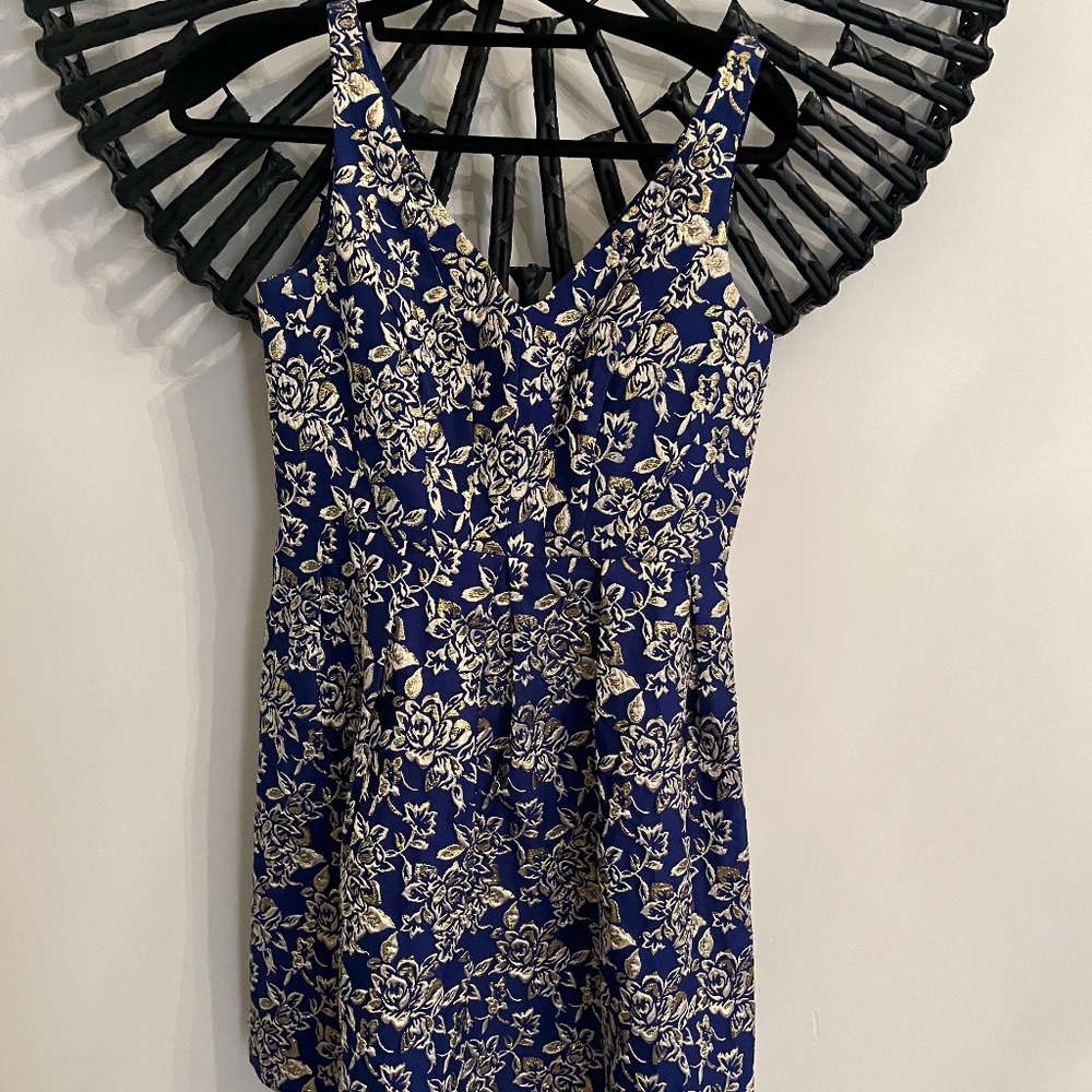 Gold And Royal Blue dress